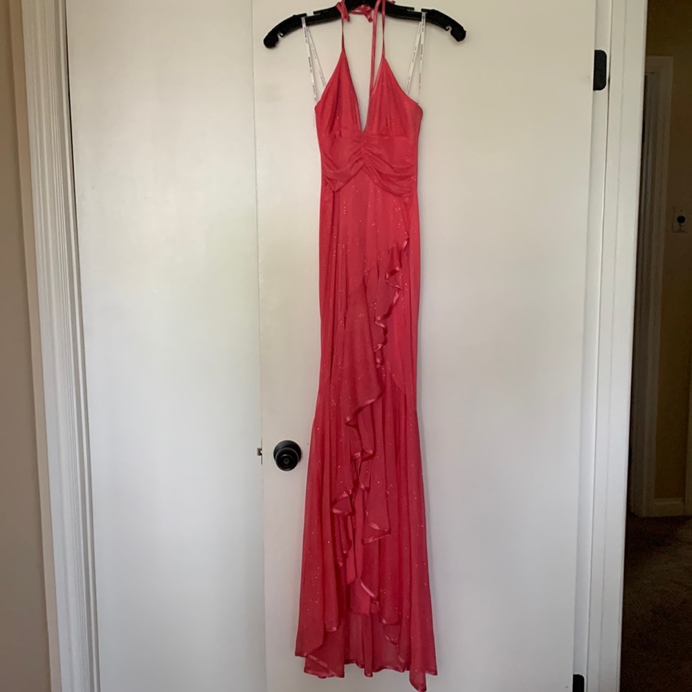 Coral pink cocktail/ prom dress